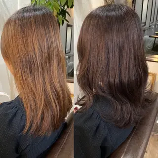 セミロング カラー 箱守 さやかのヘアスタイル