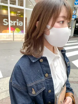 ミディアム カラー 樫原裕二/似合わせ カット/透明感カラーのヘアスタイル