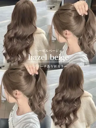 ロング カラー saho😶️️꙳⟡ ミルクティーベージュのヘアスタイル
