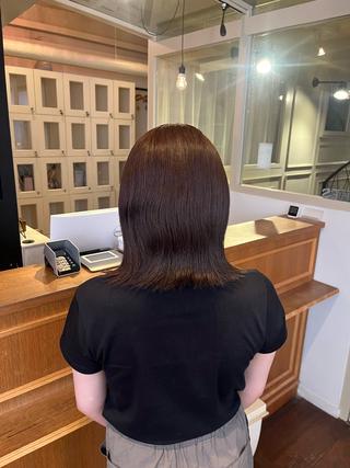 ミディアム カラー くいた あやなのヘアスタイル