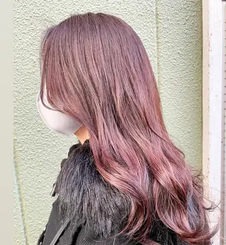 ロング カラー 渡部凌我 小顔ウルフ ハイトーンカラーのヘアスタイル