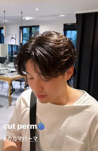 メンズ パーマ RUA💜 ボブカット💜のヘアスタイル