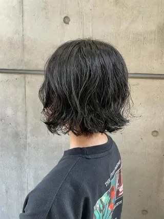ミディアム パーマ 髪質改善 縮毛矯正/ レイヤー/銀座/本木のヘアスタイル