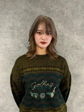 ミディアム カラー RURI韓国ボブ 🇰🇷タッセルボブのヘアスタイル