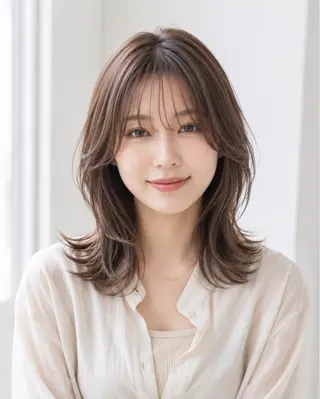 ミディアム カラー 西野 美桜のヘアスタイル