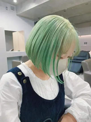 ショート カラー ボブパーマコテ巻き風 パーマNo1深江秀平のヘアスタイル