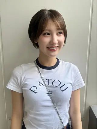 ショート カラー パーマ ヘアアレンジ 髪質改善/韓国風 レイヤー/田村祐樹のヘアスタイル