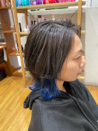 ミディアム カラー 豊永 椋哉のヘアスタイル