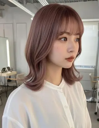 ミディアム 松田 楽のヘアスタイル