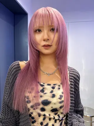 ロング カラー ピンクカラー/カラー 新宿美容室🎀のヘアスタイル