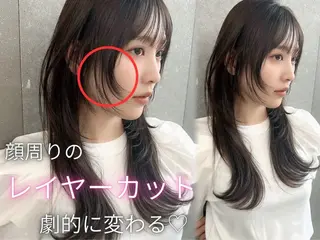 セミロング 失敗しないレイヤー/ 顔まわり☀️しゅうとのヘアスタイル