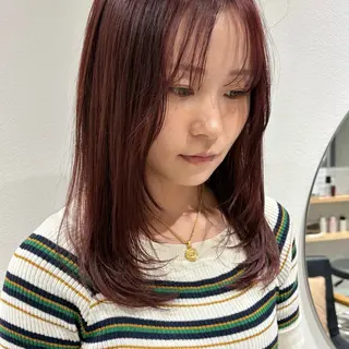 セミロング カラー 🍊暖色×顔周り 🍊cocoroのヘアスタイル