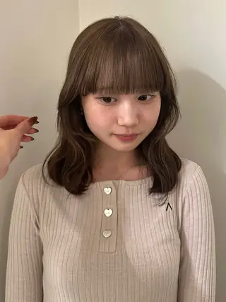ミディアム カラー 透明感カラー/中崎町 fukaのヘアスタイル