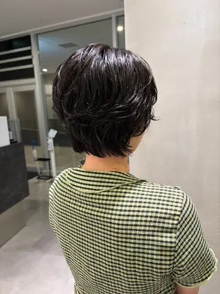 ショート パーマ カット／ブリーチ／ メンズ／モデル募集中のヘアスタイル