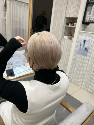 ショート カラー 太白区/白髪ぼかし ハイライト/千葉達人のヘアスタイル