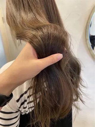 セミロング ブリーチなしWカラー /モデル募集/平松のヘアスタイル