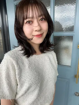 ミディアム カラー ヘアアレンジ 髪質改善/韓国風 レイヤー/田村祐樹のヘアスタイル