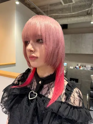 セミロング カラー 渚音 nanoのヘアスタイル