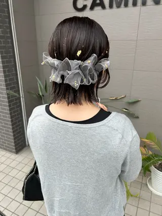 ショート ヘアアレンジ ご予約はインスタ のみ🌿@n7g10のヘアスタイル