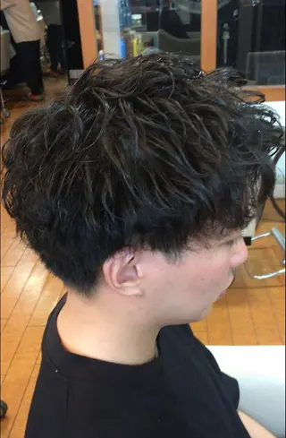 ショート カラー パーマ ヘアアレンジ メンズ men's特化　石井 貴章のヘアスタイル