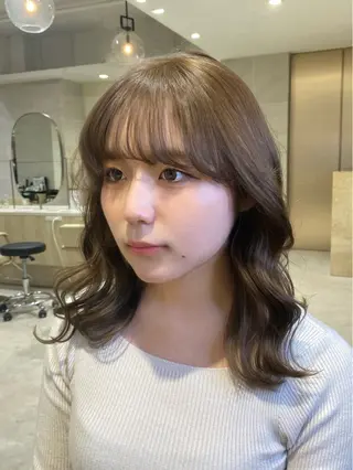 ミディアム カラー 透明感カラー🌿 グレージュ🐺陽介のヘアスタイル