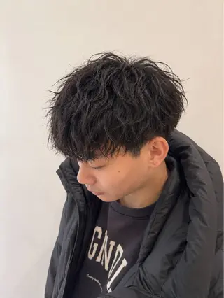 ショート パーマ メンズ サッカー美容師/ メンズ/haruのヘアスタイル