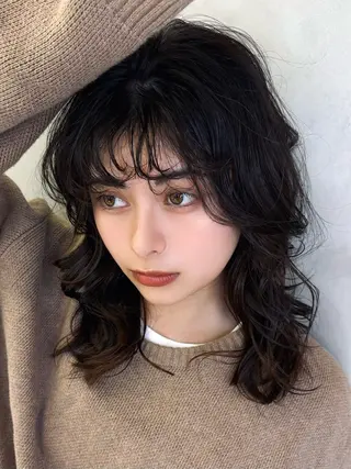 ミディアム 色気レイヤースタイル 洒落色気ヘアマサトのヘアスタイル