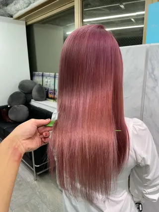 セミロング カラー 🌈プルエクステ& ハイトーン🌈関飛鳥のヘアスタイル