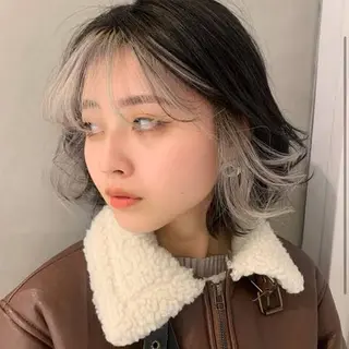 ショート カラー Acchon/心斎橋 💚ダブルカラーのヘアスタイル