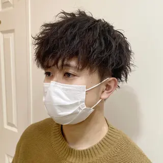 パーマ メンズ RIKA韓国ヘア/く びれヘア/上品カラーのヘアスタイル