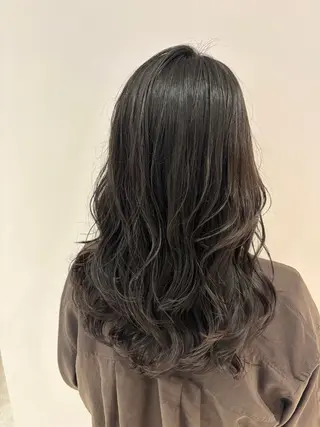 セミロング パーマ コテ巻き風パーマ カンノケンタのヘアスタイル