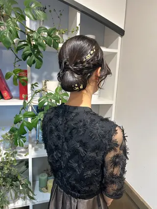 セミロング アレンジ/新宿 透明感カラー/ヤノのヘアスタイル