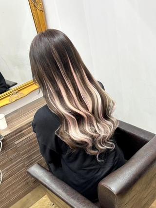 ロング カラー ヘアアレンジ LIP 大阪本店 エクステ MISAのヘアスタイル