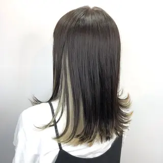 ロング カラー インナーカラー/ ストレート/奥野洸也のヘアスタイル