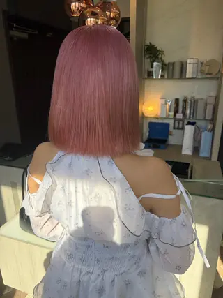 ミディアム カラー 天神暖色カラー レイヤー・髪質改善のヘアスタイル