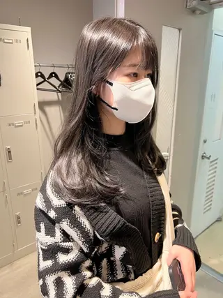 ロング カラー パーマ ヘアアレンジ メンズ キッズ 上品＆韓国風 🥀海心🥀のヘアスタイル