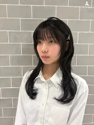 セミロング カラー ヘアアレンジ 🖤小顔ボブ/ウルフ レイヤー🖤山本諒のヘアスタイル