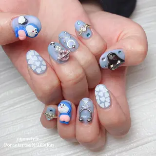 ミディアム ネイル 🐾enen style 🐾のネイルデザイン