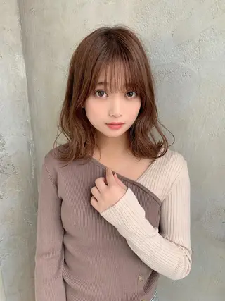 ミディアム カラー 銀座✨レイヤーカット 顔まわり/坂本亜裟海のヘアスタイル
