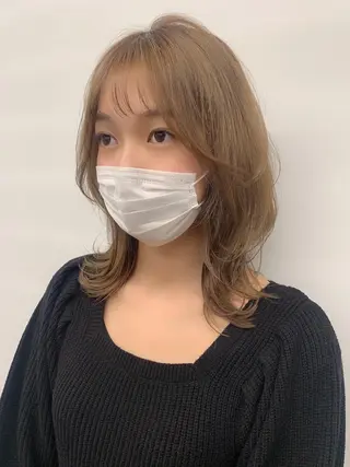 ミディアム カラー 透明感カラー✂︎ /縮毛矯正/YUKAのヘアスタイル