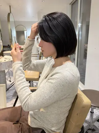 ミディアム カラー 赤み消しカラー/ ミントカラー/トモキのヘアスタイル