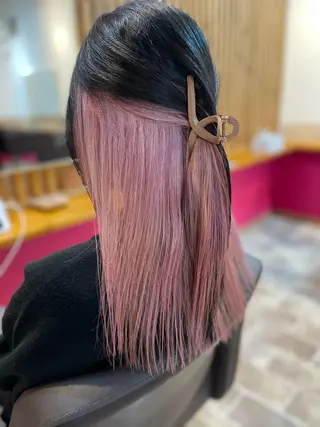 ミディアム カラー ヘアカラー&縮毛矯正 STAR☆RIVERのヘアスタイル