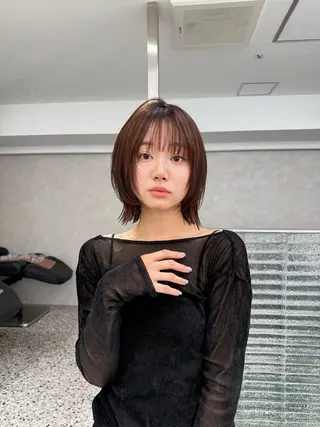 ミディアム ゆうとレイヤーカット ショートカットパーマのヘアスタイル