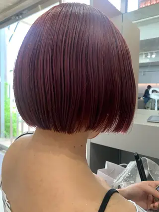 ショート カラー ボブパーマコテ巻き風 パーマNo1深江秀平のヘアスタイル
