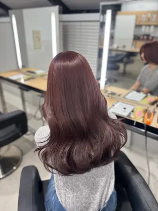 セミロング カラー ヘアアレンジ 🤍淡色ピンク&ラベ ンダーYUKI🤍のヘアスタイル