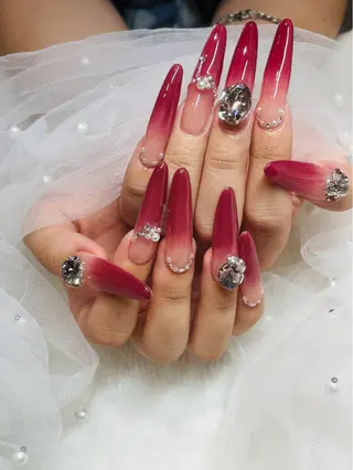 ネイル I-nailロング /ワンホン/キラキラのネイルデザイン