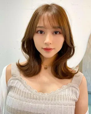 ミディアム カラー 上品ヘア🤍顔周り/ レイヤー✨/林遼一郎のヘアスタイル