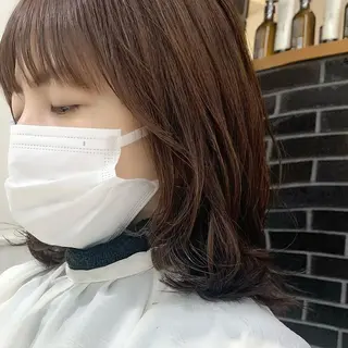 セミロング カラー パーマ ヘアアレンジ メンズ キッズ ネイル マツエク・マツパ 骨格補正カット/ レイヤー🌿JUNのヘアスタイル
