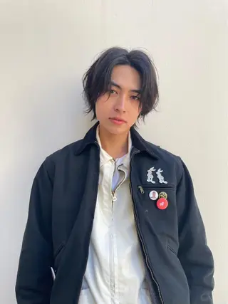 ショート パーマ メンズ 【センターパート】 大竹 龍之介のヘアスタイル