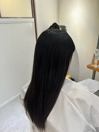 ロング 栄/海外風カラー/ ナチュラル縮毛のヘアスタイル